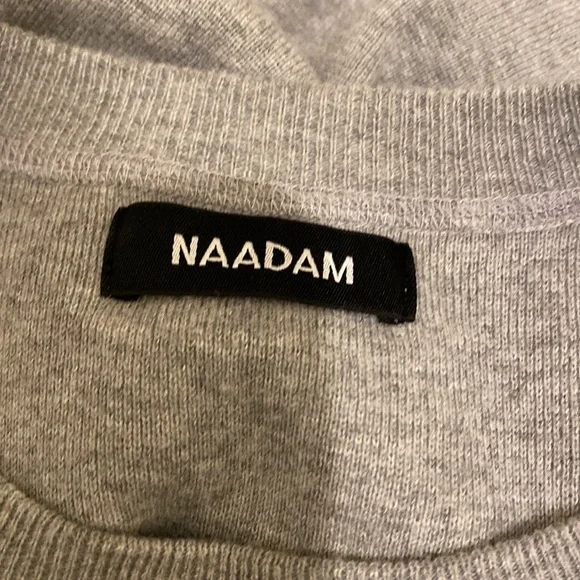NAADAM GRAY COTTON CREW NECK SWEATER. Size Xs